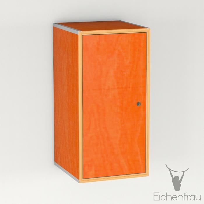 Eichenfrau Eintüriger Schrank form500-46 Multiplex Retroorange